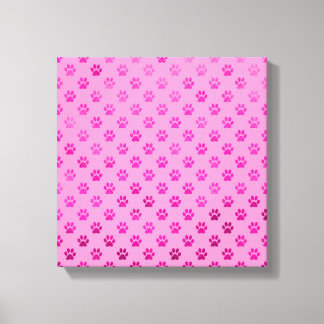 Toile Empreinte de patte de chien "rose chaud" Arrière -