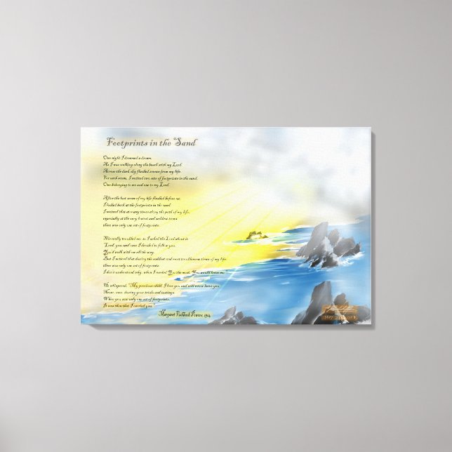 Toile Empreintes dans la peinture sur sable (Recto)