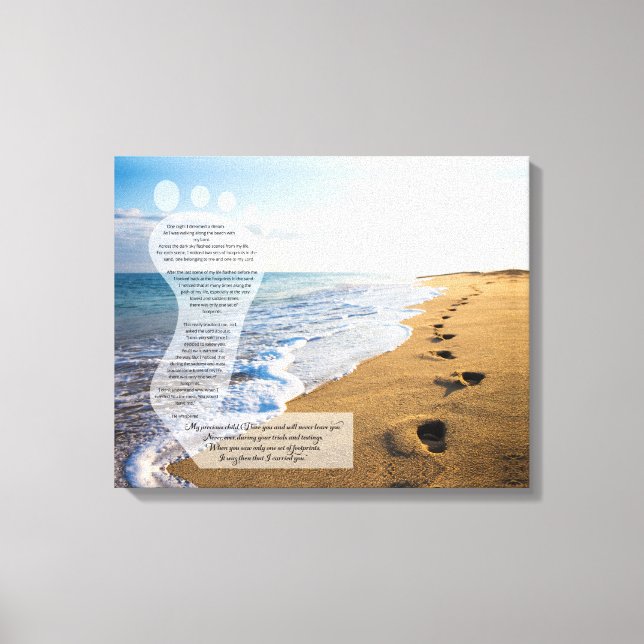 Toile Empreintes dans le poème de sable 14x11 (Recto)