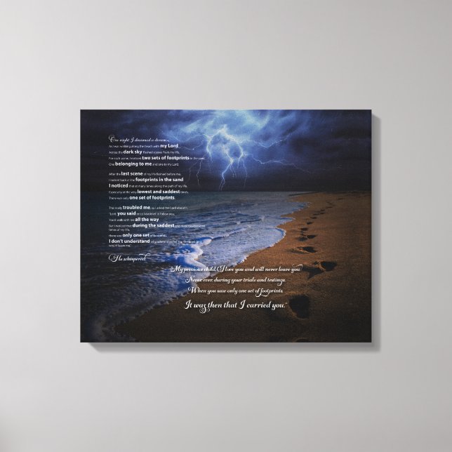 Toile Empreintes dans le poème de sable 14x11 (orage) (Recto)
