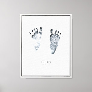 Toile Empreintes de bébé personnalisées avec nom de mac