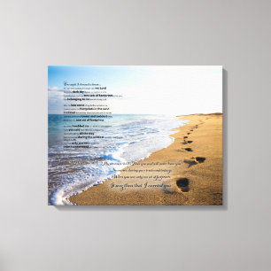 Toile Empreintes de pas dans le poème 20x16 de sable