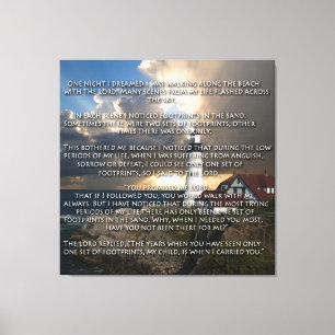 Toile Empreintes de pas dans le sable