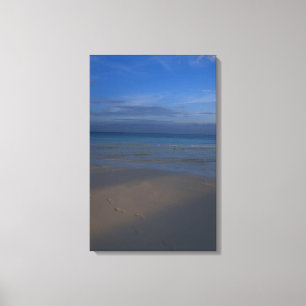 Toile Empreintes de pas sur la plage