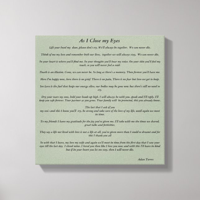 Toile En fermant mes yeux (Recto)