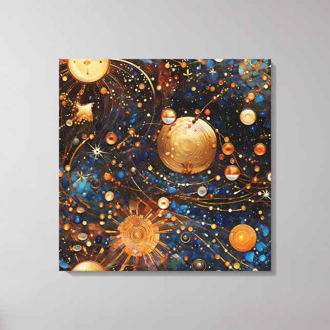 Toile en galaxie d'or céleste (Recto)