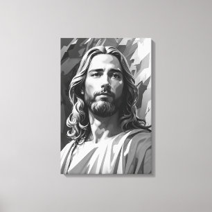 Toile en noir et blanc Jésus