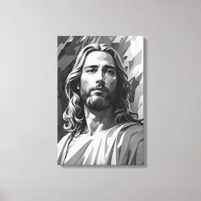 Toile en noir et blanc Jésus (Recto)