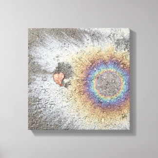Toile en toile coeur et arc-en-ciel