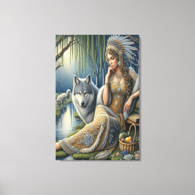 Toile Enchantement Lune dans la Forêt Mystique 24x36 (Recto)