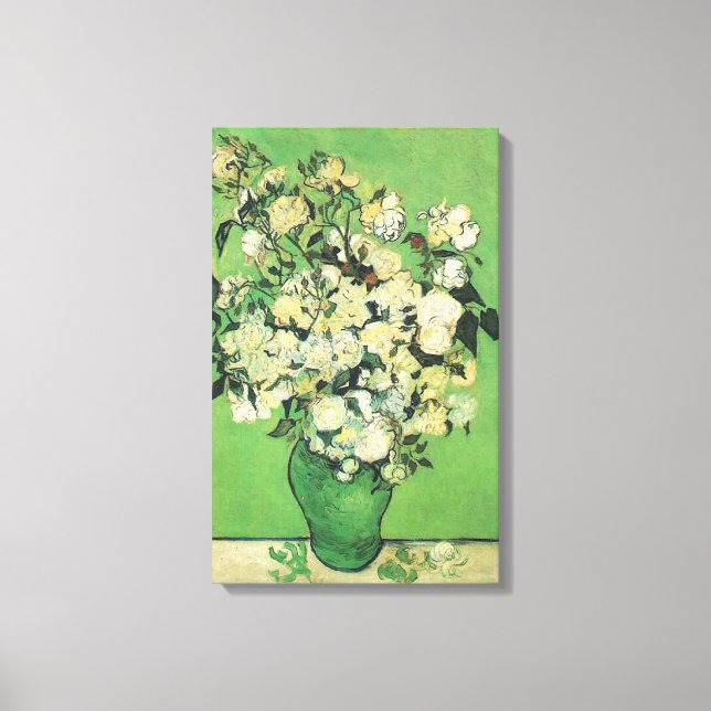 Toile Encore la vie - Roses roses roses dans un Vase, Vi (Recto)