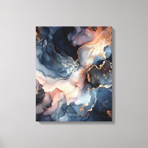 Toile Encre alcoolique bleu foncé