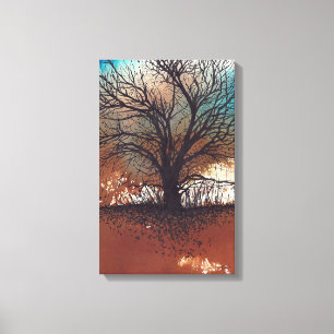 Toile Encre d'aquarelle de l'arbre d'art Abstrait