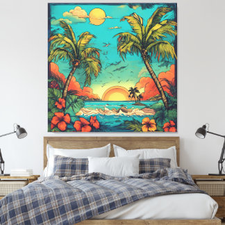 Toile Encre tropicale Vista