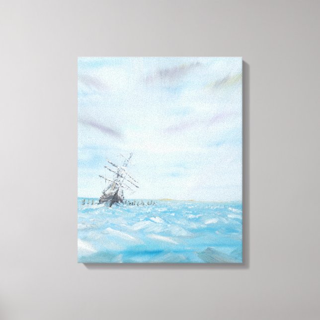 Toile Endurance piégée par la glace Antarctique. Peint (Recto)