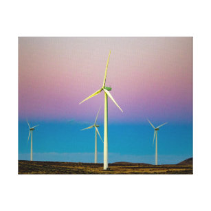 Toile Énergie éolienne de la ferme à Dusk