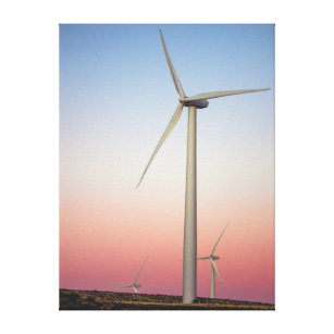 Toile Énergie éolienne de la ferme à Dusk