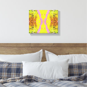 Toile Énergie Universelle d'Amour Abstrait Jaune Rose