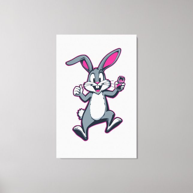 Toile Energy Bunny Canvas – Cute Rabbit Kids Wall Art (Recto)