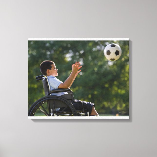 Toile Enfant hispanique, 8 ans, en fauteuil roulant avec (Recto)