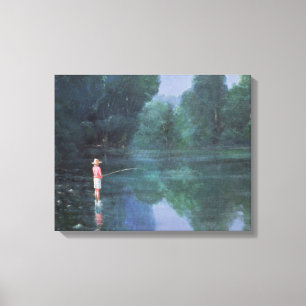 Toile Enfant pêchant 1989
