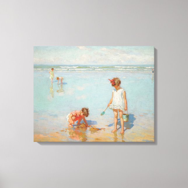 Toile Enfants en bord de mer (Summer Beach Scene) (Recto)