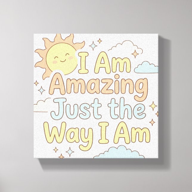 Toile Enfants Positifs Affirmation Incroyable Tel Que Je (Recto)