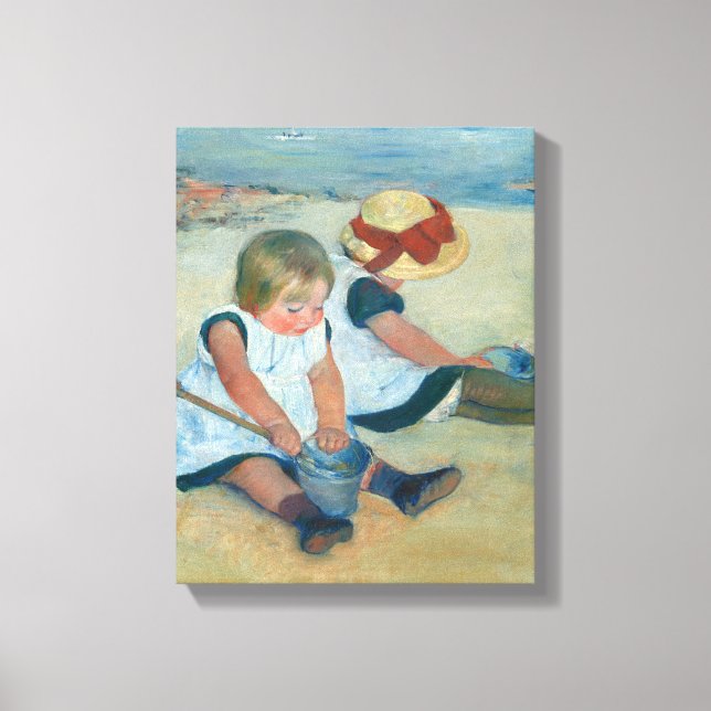 Toile Enfants sur la plage | Mary Cassatt (Recto)