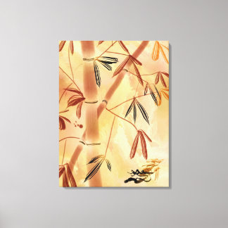 Toile enrobée Sumi-e Bamboo contemporaine Imprimer