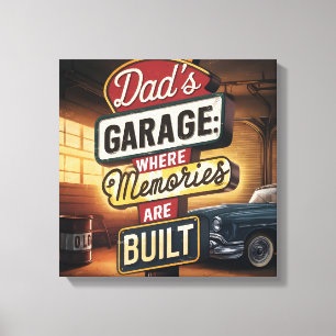 Toile Enseigne Automobile Rétro Vintage du Garage de Pap