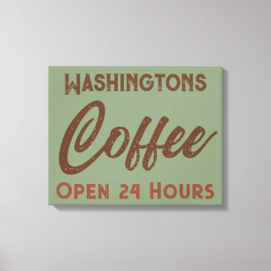 Toile Enseigne de café vintage personnalisée Art