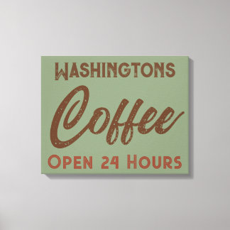 Toile Enseigne de café vintage personnalisée Art