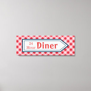 Toile Enseigne de diner rétro Art
