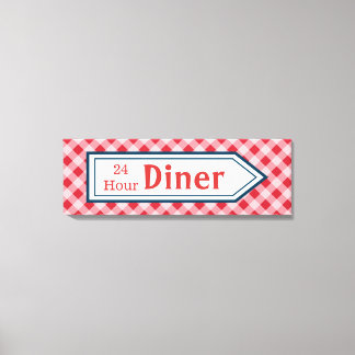 Toile Enseigne de diner rétro Art