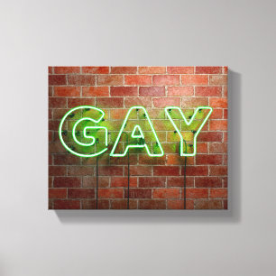 Toile Enseigne néon gay illuminée SlipperyJoe lumineuse