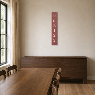Toile Enseigne verticale du nom de famille personnalisé