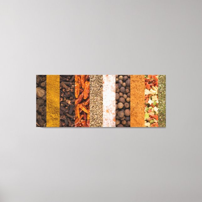 Toile Ensemble de collages d'épices et d'ingrédients ali (Recto)