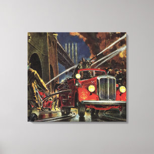 Toile Entreprise vintage, Pompiers Pompiers Camions d'in