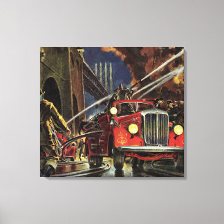 Toile Entreprise vintage, Pompiers Pompiers Camions d'in