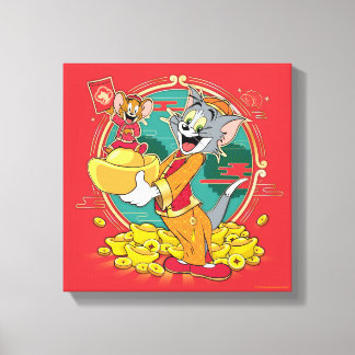 Toile Enveloppe rouge du Nouvel An Tom & Jerry