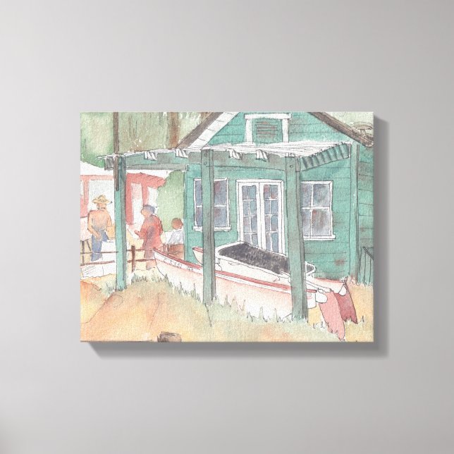 Toile enveloppée "Aquarelle Sketch/Crystal Cove (Recto)