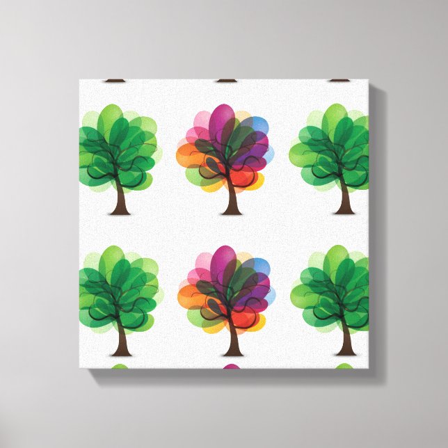 Toile Enveloppée Arbres Abstraits (Recto)