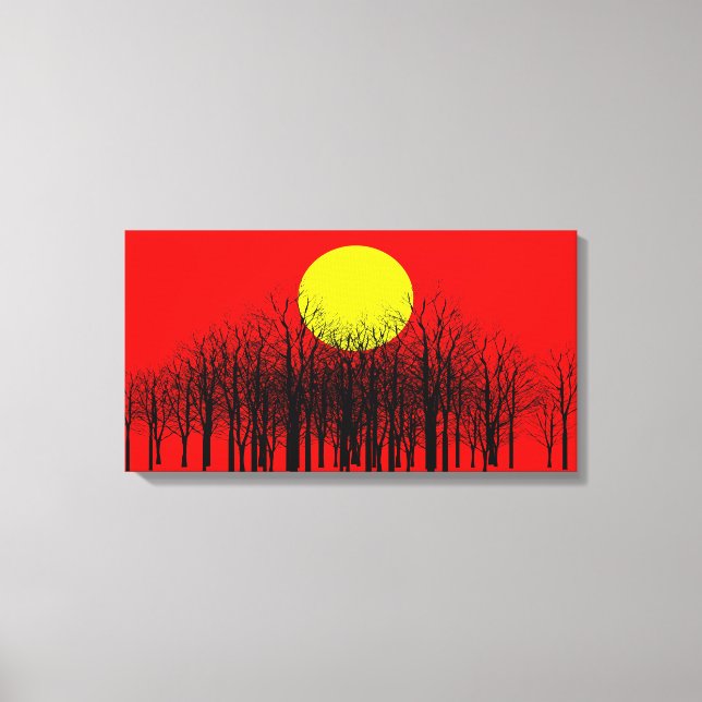 Toile Enveloppée au coucher du soleil rouge (Recto)