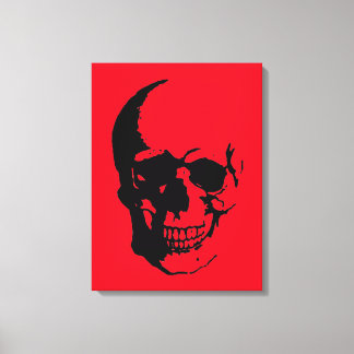 Toile enveloppée au crâne - Art Imaginaire noir et