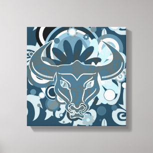 Toile enveloppée Bull V2 Abstraite