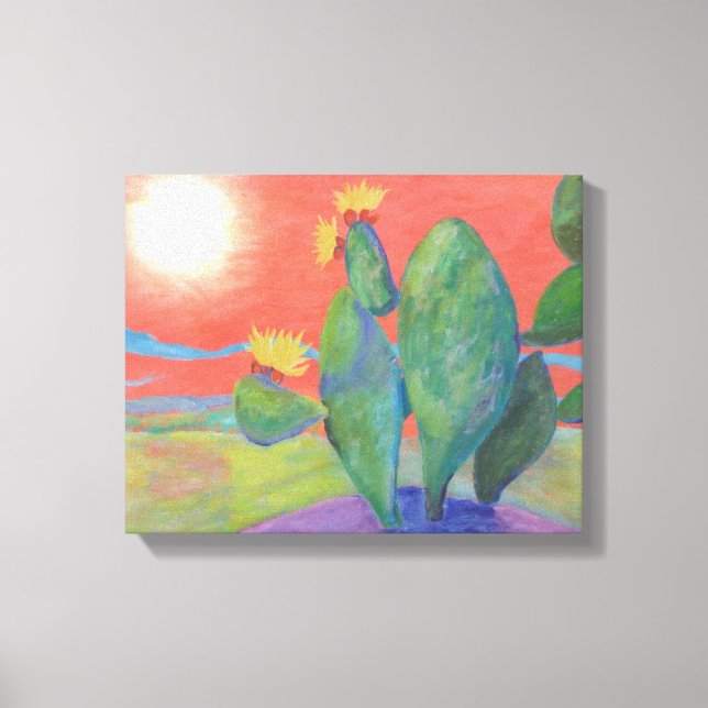 Toile Enveloppée Cactus Sunset (Recto)