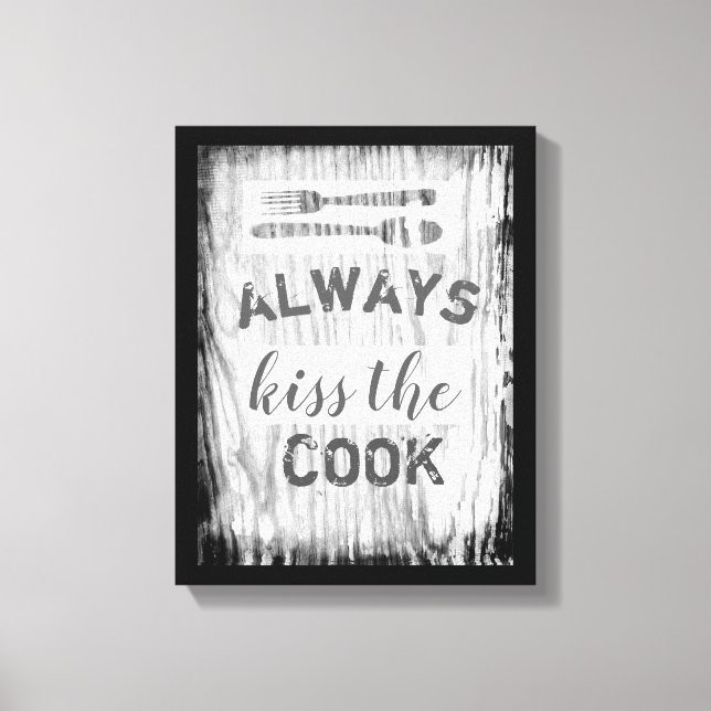 toile enveloppée cuisine mur art mignon citation (Recto)