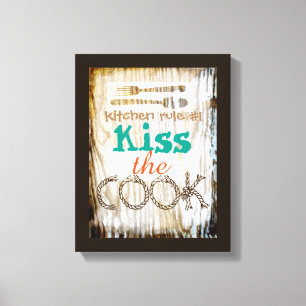 toile enveloppée cuisine mur art mignon citation