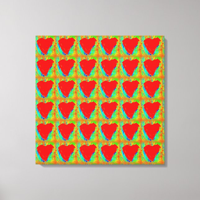 toile enveloppée de coeurs rouges (Recto)