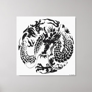 Toile enveloppée de dragon noir